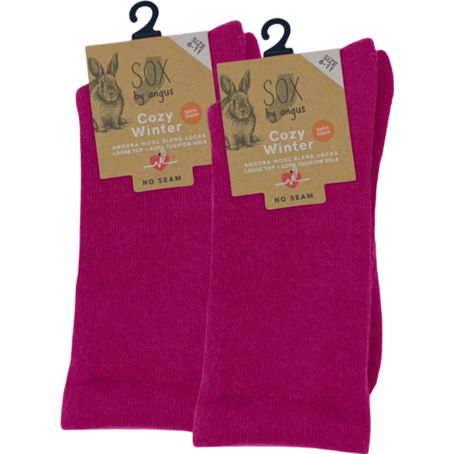 Cozy Feet Alert Hot Pink Angora Socks Super Soft No Seam Comfort Treat Yourself