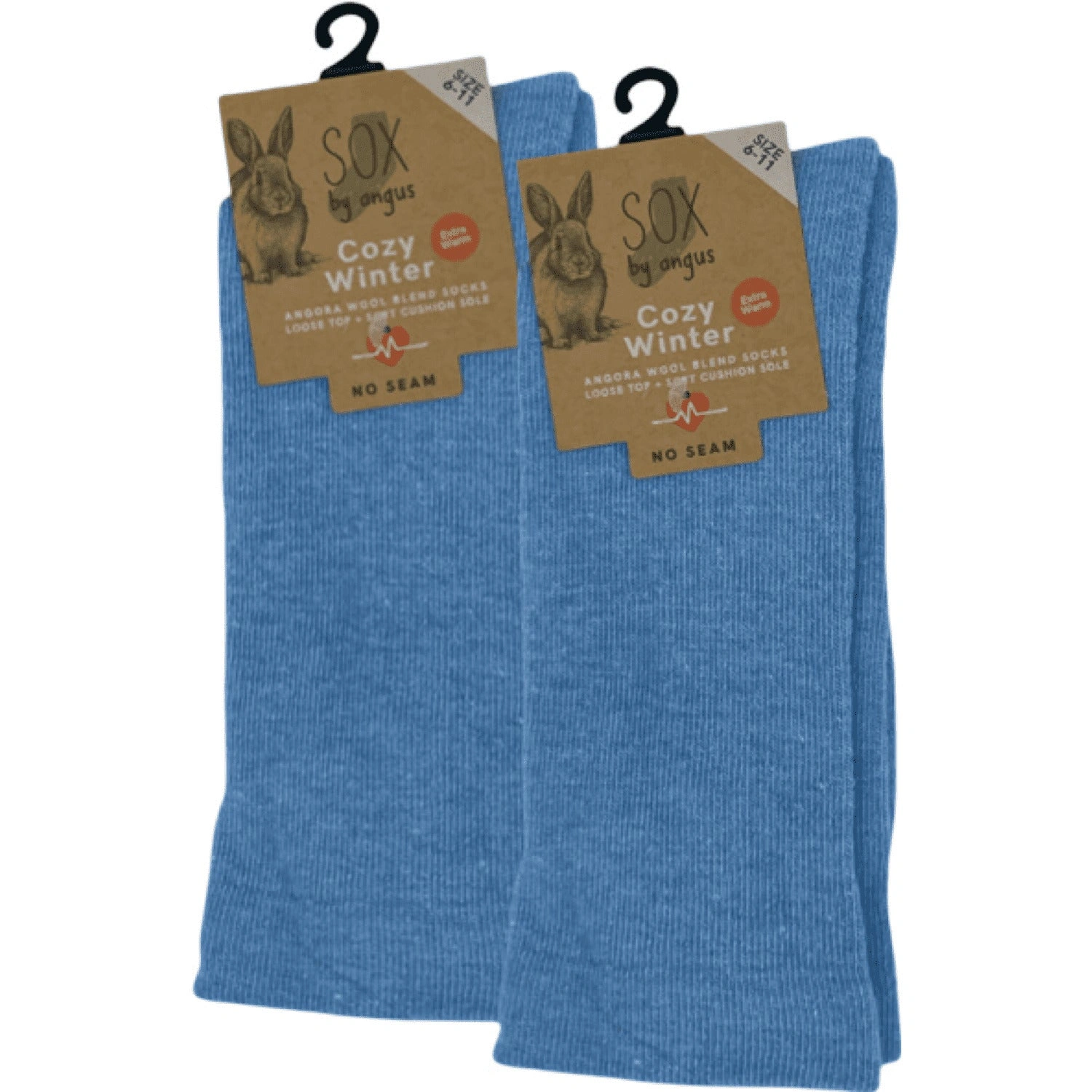 Cloud-Soft Sky Blue Angora Blend Socks – Seamless Comfort for Your Feet!