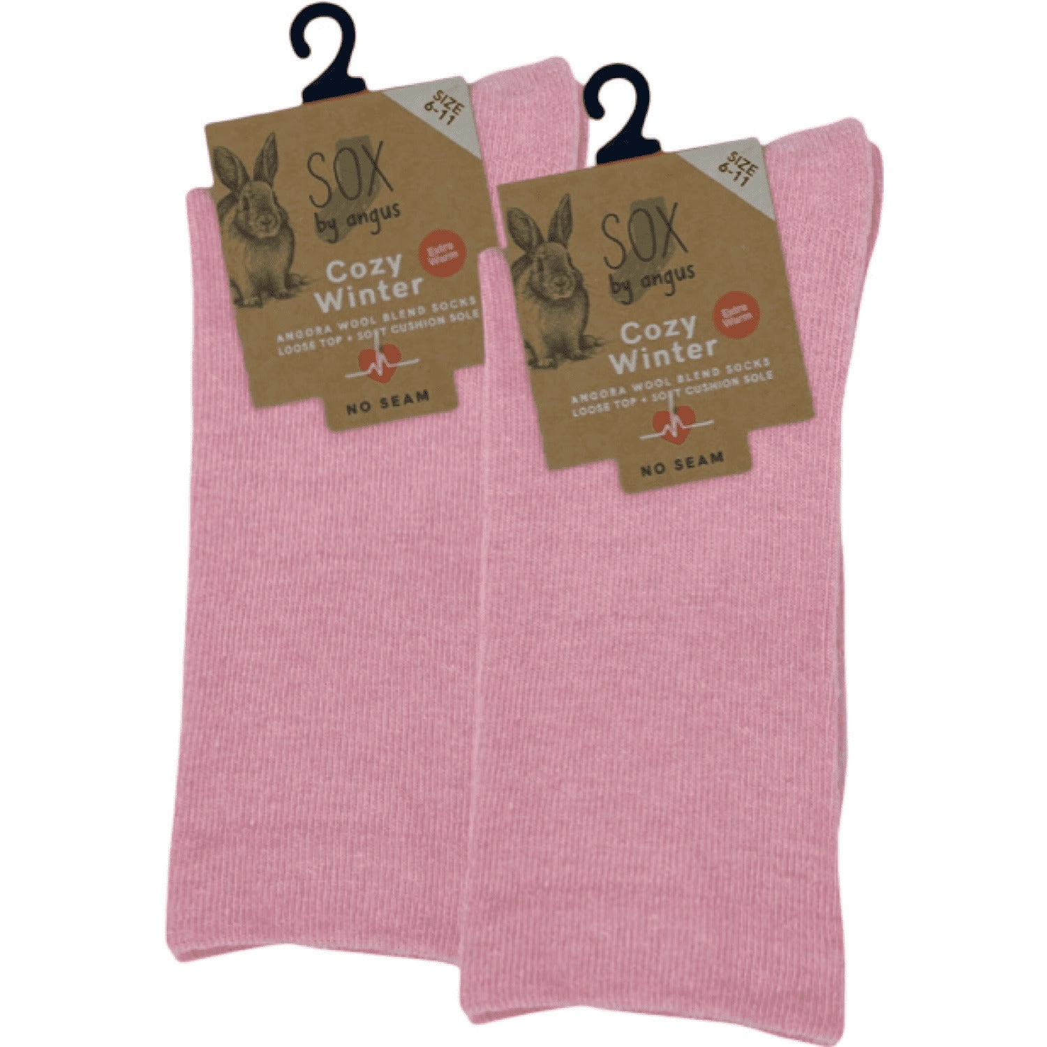Cozy Angora Blend Socks – Seamless Pink Comfort, Perfect for Any Shoe!
