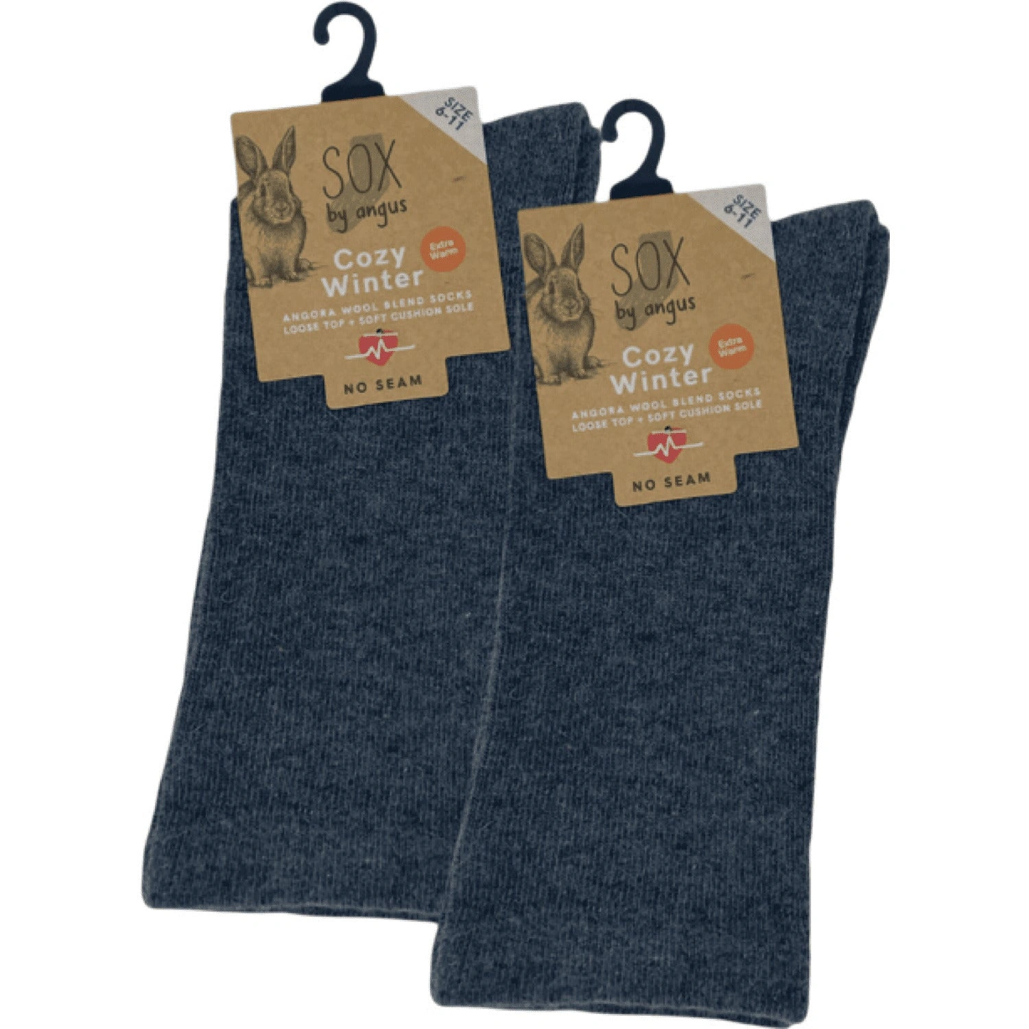 Cozy Angora Socks: No Seams, Super Soft Charcoal Comfort for Tired Feet!